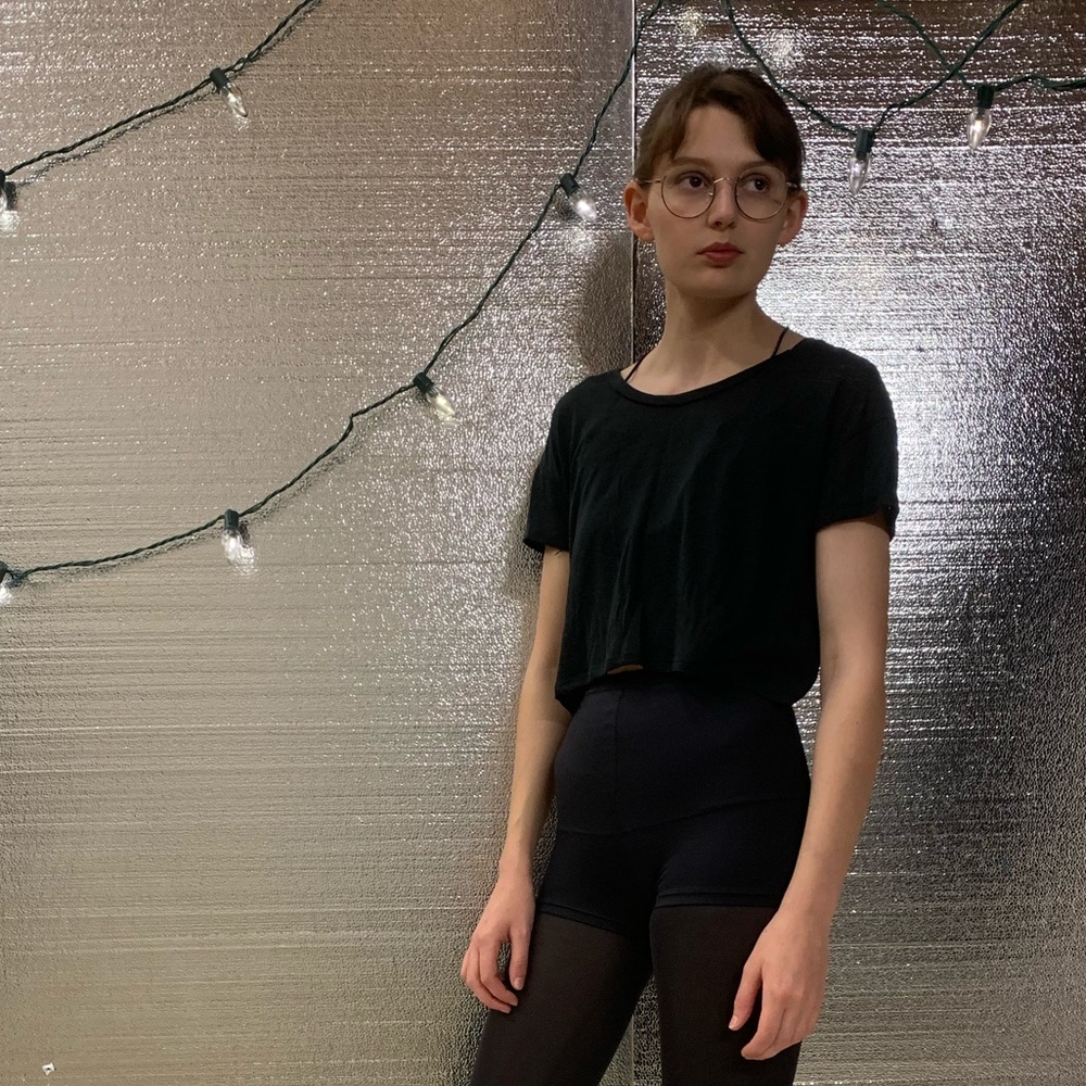 Simple Black Crop Top